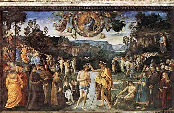 Il Battesimo di Cristo, quadro del Perugino