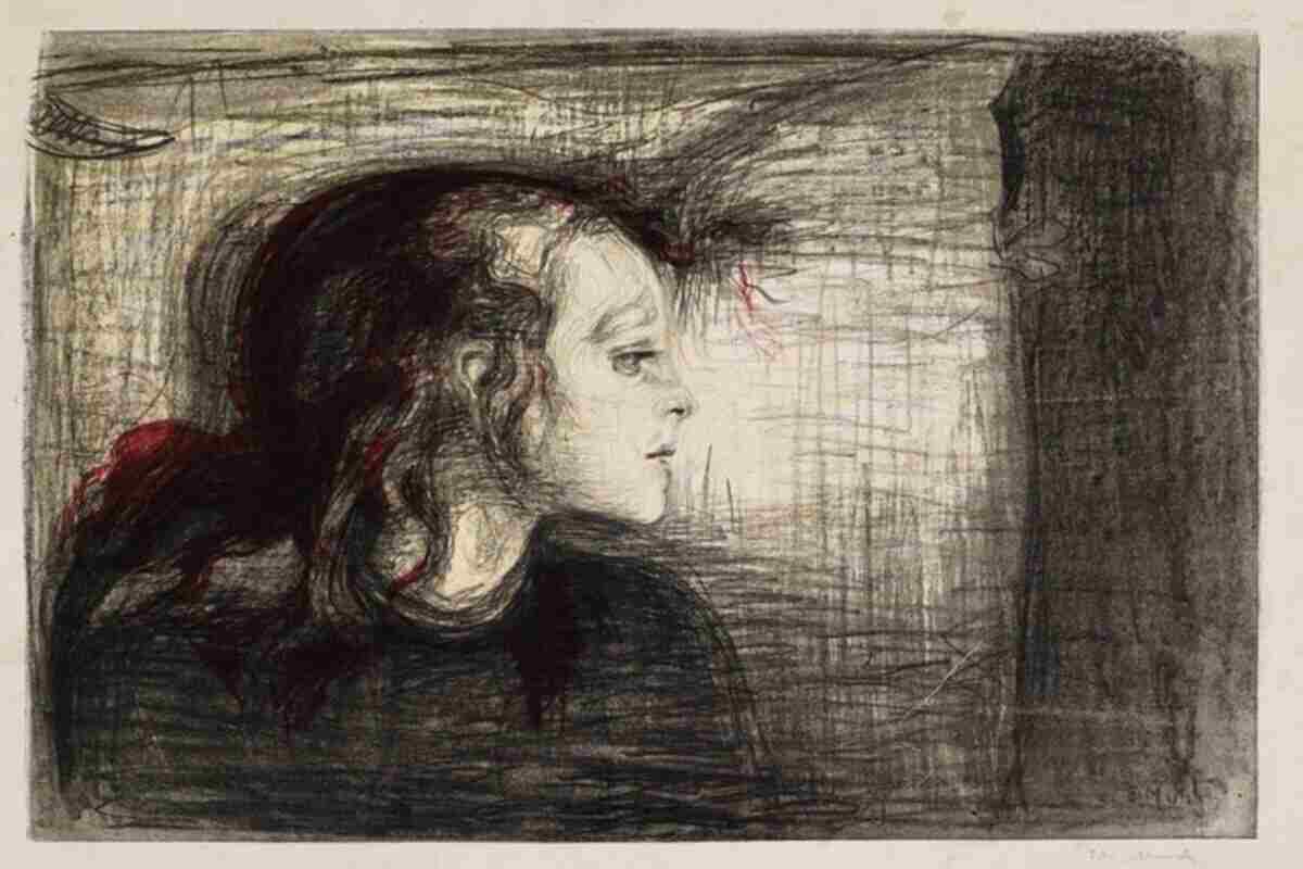 Bambina malata, bozza di Edvard Munch