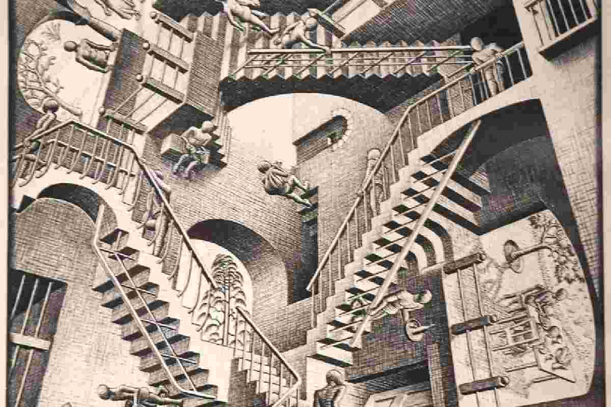 Relativity di Escher: opera psichedelica fatta di scale impossibili