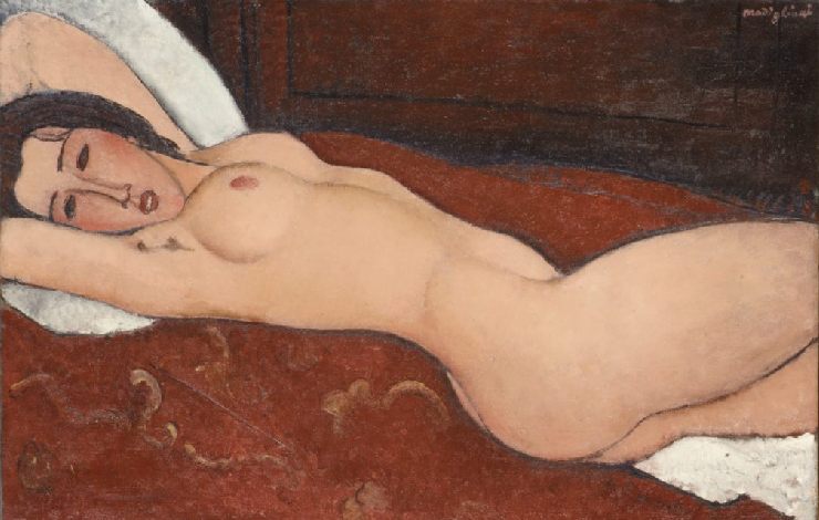 Dipinto con una donna nuda straiata