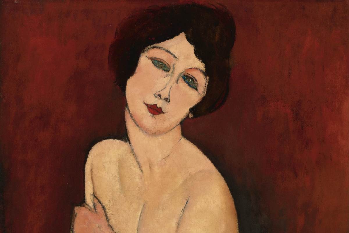 Volto disegnato da Modigliani di una donna nuda